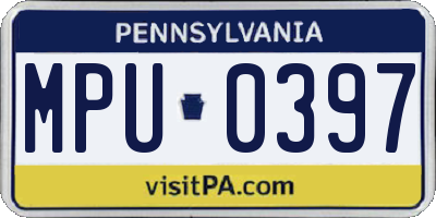 PA license plate MPU0397