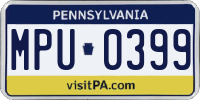PA license plate MPU0399