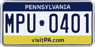 PA license plate MPU0401