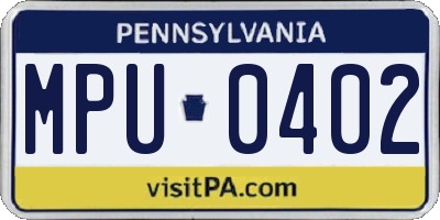 PA license plate MPU0402