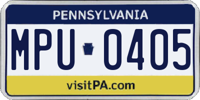 PA license plate MPU0405