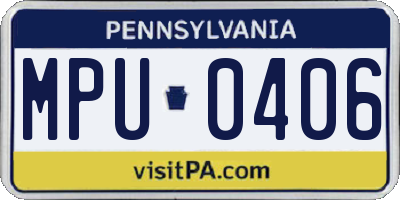 PA license plate MPU0406
