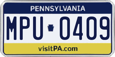 PA license plate MPU0409