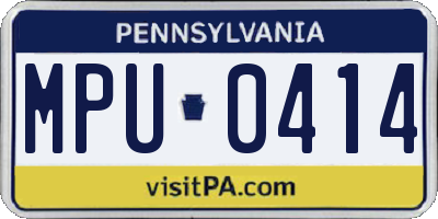 PA license plate MPU0414