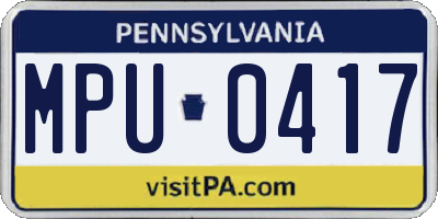 PA license plate MPU0417