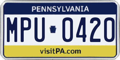PA license plate MPU0420