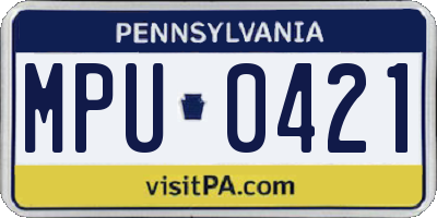 PA license plate MPU0421