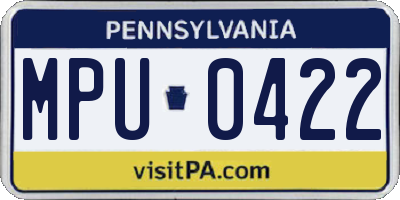 PA license plate MPU0422