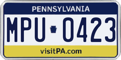 PA license plate MPU0423