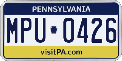 PA license plate MPU0426