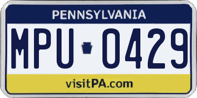 PA license plate MPU0429