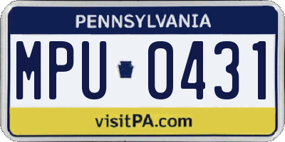 PA license plate MPU0431