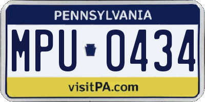 PA license plate MPU0434