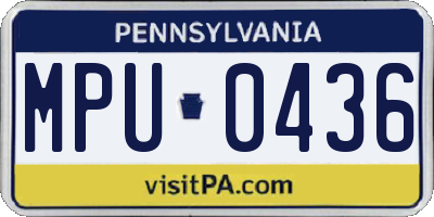 PA license plate MPU0436