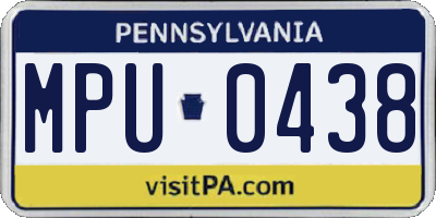 PA license plate MPU0438