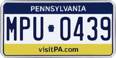 PA license plate MPU0439