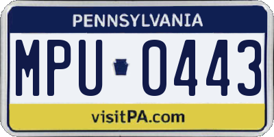 PA license plate MPU0443