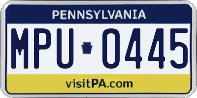 PA license plate MPU0445