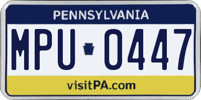PA license plate MPU0447