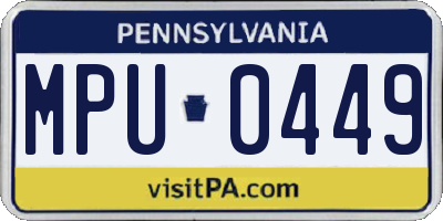 PA license plate MPU0449