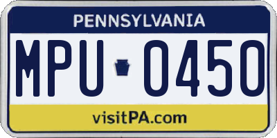 PA license plate MPU0450