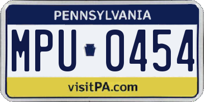 PA license plate MPU0454