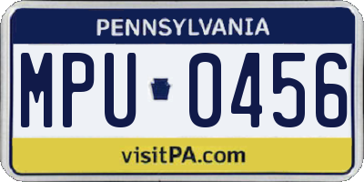 PA license plate MPU0456