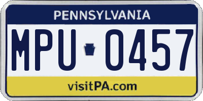 PA license plate MPU0457