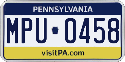 PA license plate MPU0458