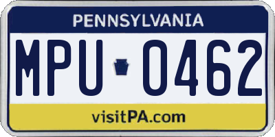 PA license plate MPU0462