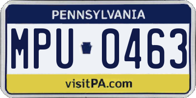 PA license plate MPU0463
