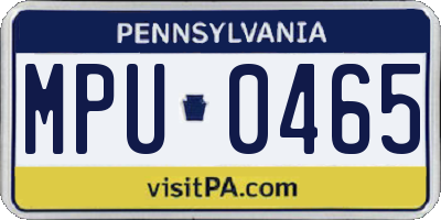 PA license plate MPU0465
