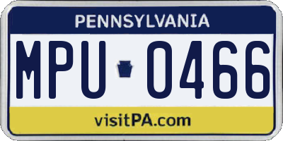 PA license plate MPU0466