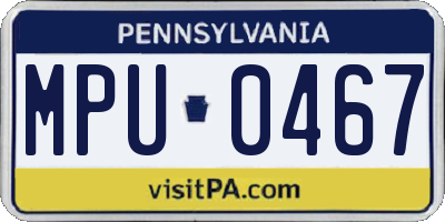 PA license plate MPU0467