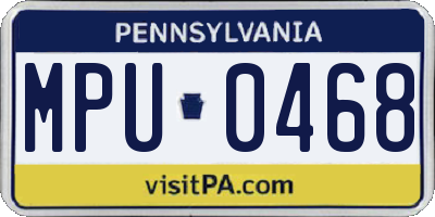 PA license plate MPU0468