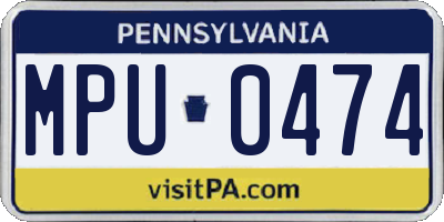 PA license plate MPU0474