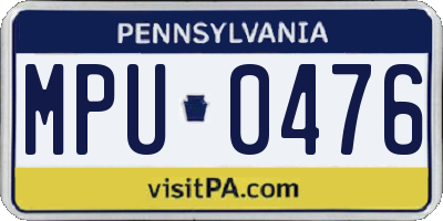 PA license plate MPU0476