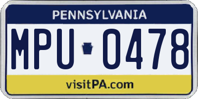 PA license plate MPU0478