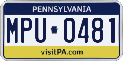 PA license plate MPU0481