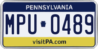 PA license plate MPU0489