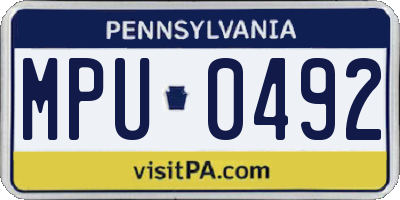 PA license plate MPU0492