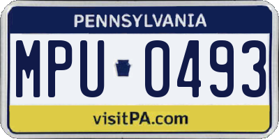 PA license plate MPU0493