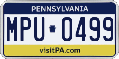 PA license plate MPU0499