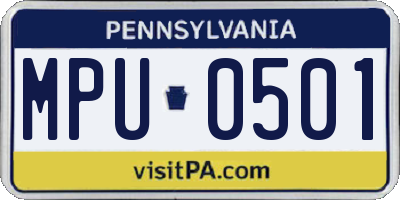 PA license plate MPU0501