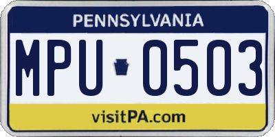 PA license plate MPU0503