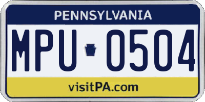 PA license plate MPU0504