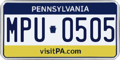 PA license plate MPU0505