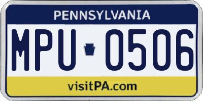 PA license plate MPU0506