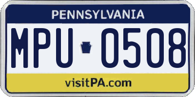 PA license plate MPU0508