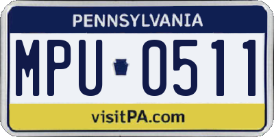 PA license plate MPU0511